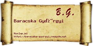 Baracska Györgyi névjegykártya